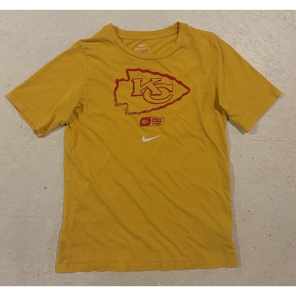 Nike Kansas City Chiefs Short Sleeve Shirt Youth Boys Large Yellow NFL Football